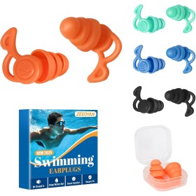 ZEEOYAN Tapones Oidos Natación para Adulto, 4 Pares de tapones para los oídos silicona natacion suave reutilizables, Perfectos