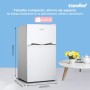 Comfee' RCT87WH2(E) Nevera Congelador de Encimera, Nevera Pequeña de 87L con Luz, Estantes Extraíbles, Termostatos Ajustables,