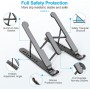 AOVUYCK-Store Soporte Portátil, 8 Ángulos Ajustable Ventilado Elevador Portátil, Laptop Stand con Plástico ABS, Silicona
