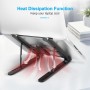 AOVUYCK-Store Soporte Portátil, 8 Ángulos Ajustable Ventilado Elevador Portátil, Laptop Stand con Plástico ABS, Silicona