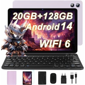 Newest Android 14 Tablet 10 Pulgadas, 20GB RAM + 128GB ROM (1TB TF), 5G+2.4G WiFi 6+ BT 5.0, Widevine L1, Octa-Core, 6000mAh,