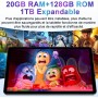 Newest Android 14 Tablet 10 Pulgadas, 20GB RAM + 128GB ROM (1TB TF), 5G+2.4G WiFi 6+ BT 5.0, Widevine L1, Octa-Core, 6000mAh,