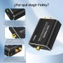 Convertidor Digital a Analógico, 192kHz DAC Audio Óptico Coaxial Toslink a Analógico Estéreo L/R y Jack 3.5mm con Cable Óptico