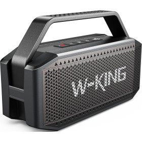 W-King Altavoz Bluetooth, 80W Peak IPX6 Altavoz Bluetooth portátil Resistente al Agua Inalámbrico con 2 Controladores deRango