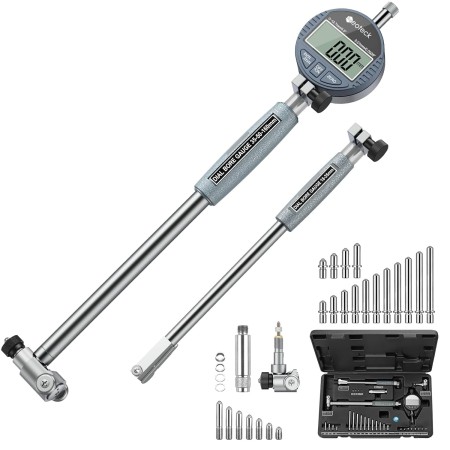 Neoteck Calibres de Orificios 18-160mm Reloj Comparador Indicador Dial Digital 0,01mm Calibrador de Dial para Diámetro Interior