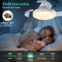 Ventilador de Techo con Luz LED Regulable y Control Remoto, Ventilador Techo Aspas Retráctiles, 4 Velocidades, Base E27,
