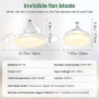 Ventilador de Techo con Luz LED Regulable y Control Remoto, Ventilador Techo Aspas Retráctiles, 4 Velocidades, Base E27,