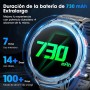 mingwear Militar Reloj Inteligente Hombre 1.85" Pantalla Táctil HD, Batería 730mAh,Linterna LED, Llamadas Bluetooth