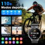 mingwear Militar Reloj Inteligente Hombre 1.85" Pantalla Táctil HD, Batería 730mAh,Linterna LED, Llamadas Bluetooth