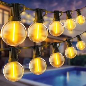 SAEIHGAE LED Luces Exterior Jardin Guirnalda - Exteriores Guirnaldas 30M G40 100ft Bombillas Luz para Terraza Decoracion Patio