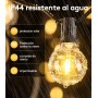 SAEIHGAE LED Luces Exterior Jardin Guirnalda - Exteriores Guirnaldas 30M G40 100ft Bombillas Luz para Terraza Decoracion Patio
