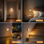 [2 Piezas]Luz Nocturna Infantil con Sensores de Movimiento y Crepusculares, Blanco Cálido, Brillo Ajustable, Modos AUTO/ON/OFF,