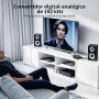 Convertidor Digital a Analógico, 192kHz DAC Audio Óptico Coaxial Toslink a Analógico Estéreo L/R y Jack 3.5mm con Cable Óptico