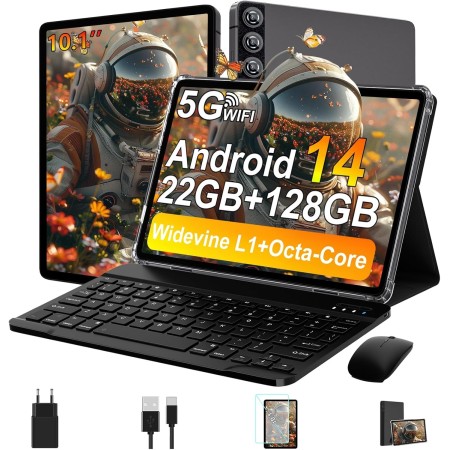 ZIOVO Android 14 Tablet 10 Pulgadas, 22GB RAM+128GB ROM (TF 1TB), 5G WiFi, Widevine L1/Octa-Core/2.0 GHz/8000mAh/Cuerpo