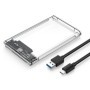 Caja HDD transparente USB 3,0 de 2,5 ", Micro Cable tipo C, caja de di