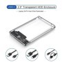 Caja HDD transparente USB 3,0 de 2,5 ", Micro Cable tipo C, caja de di