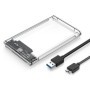 Caja HDD transparente USB 3,0 de 2,5 ", Micro Cable tipo C, caja de di