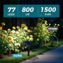 kolpop Luces Solares LED Exterior Jardin [4 Piezas/77 LEDs],3000K Cálido Luz Solar Exterior,Impermeable IP65,1800LM Focos