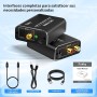 Convertidor Digital a Analógico, 192kHz DAC Audio Óptico Coaxial Toslink a Analógico Estéreo L/R y Jack 3.5mm con Cable Óptico