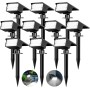 kolpop Luces Solares LED Exterior Jardin [4 Piezas/77 LEDs],3000K Cálido Luz Solar Exterior,Impermeable IP65,1800LM Focos