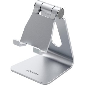 AISENS Soporte De Sobremesa Tamaño M Ajustable (1 Pivote) Para Movil / Tablet, Plata