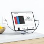 AISENS Soporte De Sobremesa Tamaño M Ajustable (1 Pivote) Para Movil / Tablet, Plata