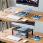 Bracwiser Soporte para Monitor y Ordenador Portátil (370 x 235mm), Ajustable en 3 Alturas para Computadora Portátil, Impresora,