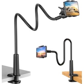 Soporte Movil con Cuello de Cisne 360° - Brazo Flexible y Pinza Móvil para iPhone 16 15 14 13 12 11Pro Max Mini, Samsung,