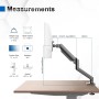GRIFEMA GB2003-1 Soporte de Monitor con Resorte de Gas para Pantalla de Computadora de 13-32 Pulgadas, Altura Ajustable, VESA