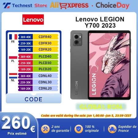 Lenovo-Tableta LEGION Y700 2023, ROM Global, Snapdragon 8 + Gen 1, pan