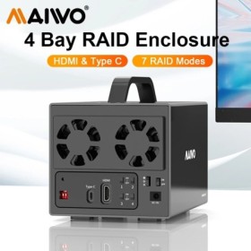 MAIWO-carcasa de disco duro externo RAID de 4 bahías, con puerto HDMI 