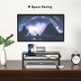 BONTEC Soporte Monitor Mesa Elevador Monitor Soporte Monitor Ordenador 2 Niveles Negro, W420 x D235 x H142mm con Soporte para