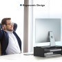 BONTEC Soporte Monitor Mesa Elevador Monitor Soporte Monitor Ordenador 2 Niveles Negro, W420 x D235 x H142mm con Soporte para