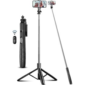 180cm Trípode para Movil, Palo Selfie Tripode con Control Remoto Desmontable para Teléfono Móvil, Soporte de Trípode de Teléfono