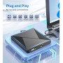 Lector CD DVD Externo con RGB, Grabadora CD DVD Unidad Externa con USB 3.0 y USB-C, Unidades Portátil CD/DVD /-RW/ROM Estable