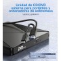 Lector CD DVD Externo con RGB, Grabadora CD DVD Unidad Externa con USB 3.0 y USB-C, Unidades Portátil CD/DVD /-RW/ROM Estable