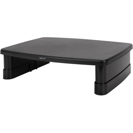 Amazon Basics Rectangular Soporte de Escritorio Ajustable para Monitor de Ordenador para Reducir la tensión del Cuello, se