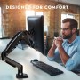 Invision Soporte de Monitor Escritorio para Pantallas de 19 a 32 Pulgadas, VESA 75 y 100 mm, Abrazadera Escritorio Soporte,
