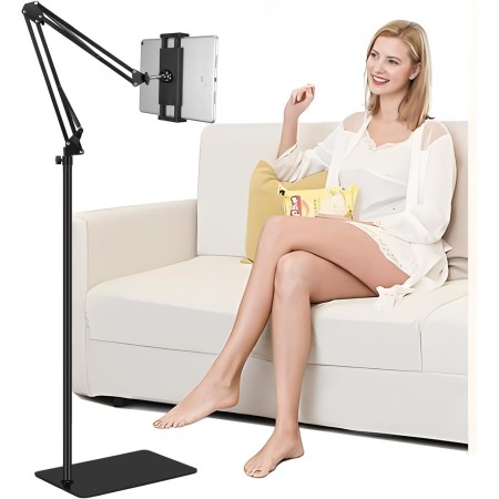 SAMHOUSING Soporte para Tableta y teléfono, Soporte Giratorio Universal de Metal. Soporte Ajustable de 360 Grados para