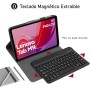Hofsos Funda con Teclado para Lenovo Tab M11 2024 11 Pulgadas, Bluetooth Español Ñ Teclado, Funda Protectora para Teclado