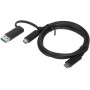 Lenovo USB-C híbrido con USB-A, 4X90U90618, negro, 3 pies