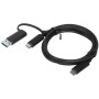 Lenovo USB-C híbrido con USB-A, 4X90U90618, negro, 3 pies