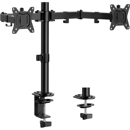 Soporte 2 Monitores para 13-32” Pulgadas, Soporte Dos Monitores, Brazo Monitor Ajustable en Altura con Inclinación, Giro y