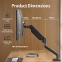 suptek - Soporte de monitor para pantalla LED LCD de 13 a 32 pulgadas, hasta 9 kg, brazo con muelle de gas, giratorio 360°,