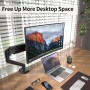 suptek - Soporte de monitor para pantalla LED LCD de 13 a 32 pulgadas, hasta 9 kg, brazo con muelle de gas, giratorio 360°,