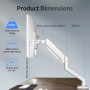 suptek - Soporte de monitor para pantalla LED LCD de 13 a 32 pulgadas, hasta 9 kg, brazo con muelle de gas, giratorio 360°,