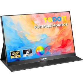 Yodoit Monitor Portátil Pantalla Portatil de 16 Pulgadas IPS 1920x1200 100% sRGB USB Type-C de Computadora, Juego HDR con