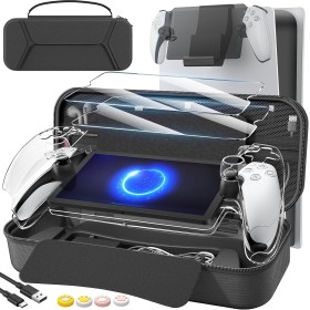 daydayup Juego de Accesorios 14 en 1 Compatible con Playstation Portal Remote Player, Bolsa de Transporte y Soporte para Percha