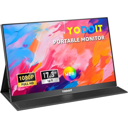 Yodoit Monitor Portátil Pantalla Portatil de 16 Pulgadas IPS 1920x1200 100% sRGB USB Type-C de Computadora, Juego HDR con