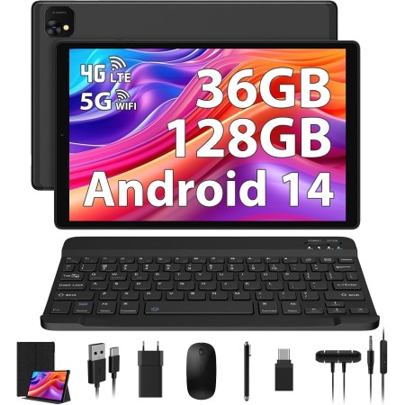 PIXPEAK 2.5K Tableta 14 Pulgadas, 4G Lte/5G WiFi, INCELL 2240 x 1400 FHD, 11580mAh, 36GB RAM, 256GB ROM (Extensión 2TB), Android